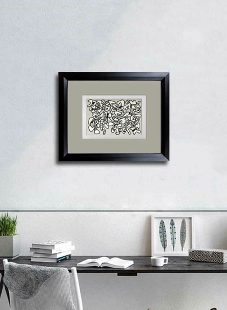 Jean Dubuffet LITHOGRAPH Double ~ Limited EDITION - Vacuum Forms w/Frame