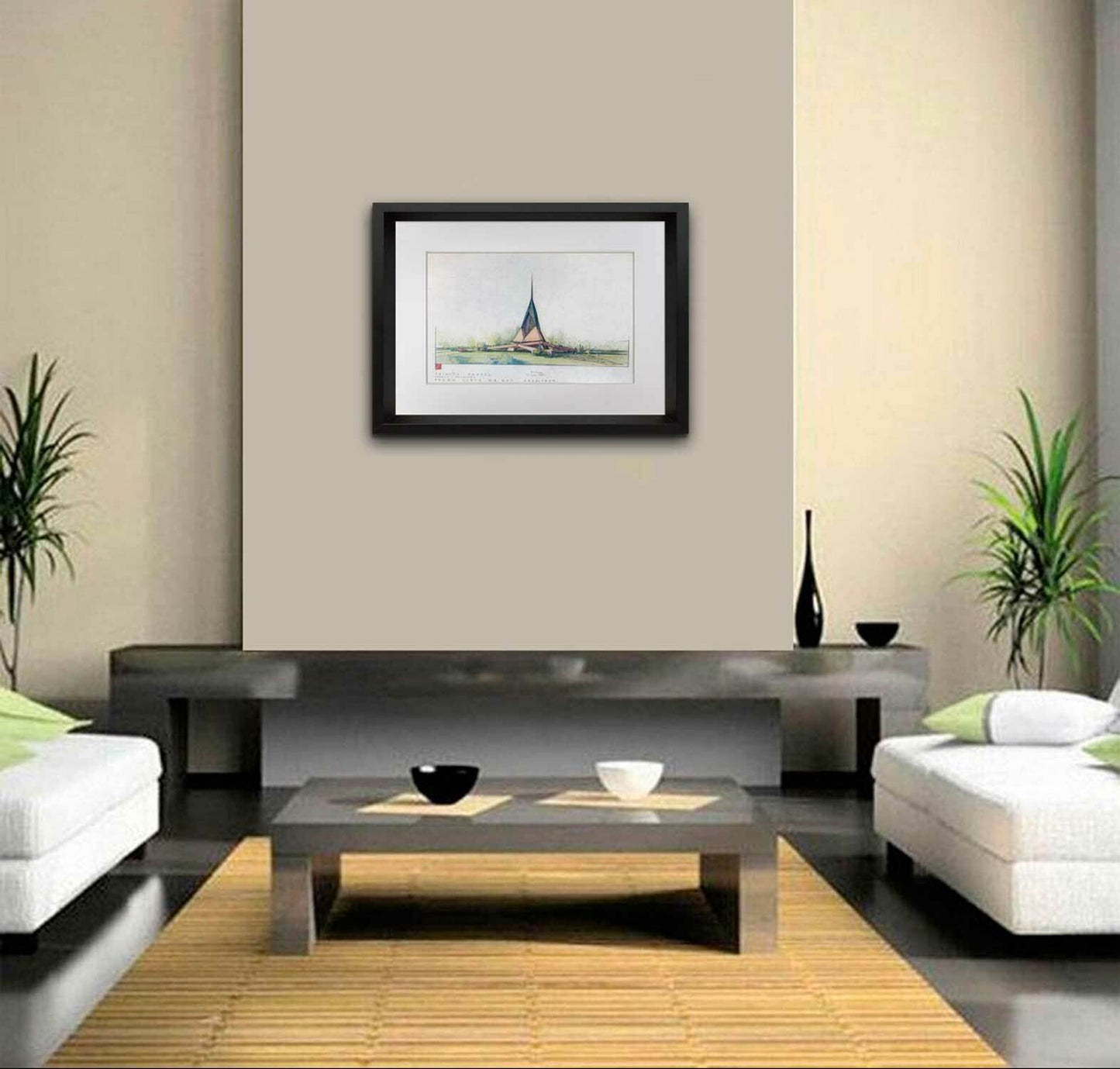 Frank Lloyd WRIGHT SIGNED #’ed LIMITED Ed. "Trinity Chapel" w/Frame Included