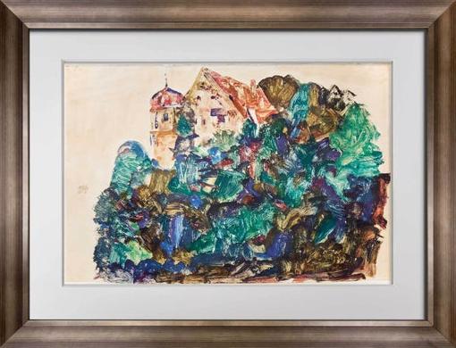 Egon Schiele Lithograph "The Old Castle at Bregenz,"