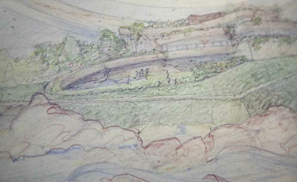 Frank Lloyd WRIGHT Lithograph SIGN Stuart Haldorn House "The Wave" 1945 w/Frame