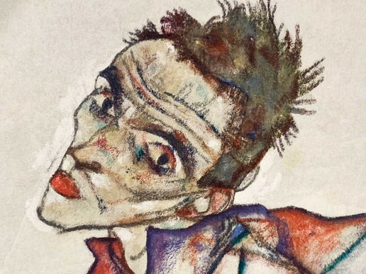 Egon SCHIELE Lithograph SIGNED "Self Portrait"