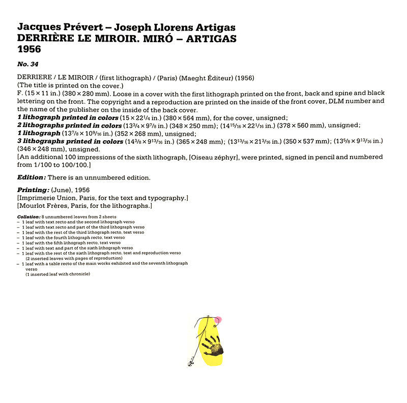 Joan Miro Color Original Lithograph Limited Edition 1956