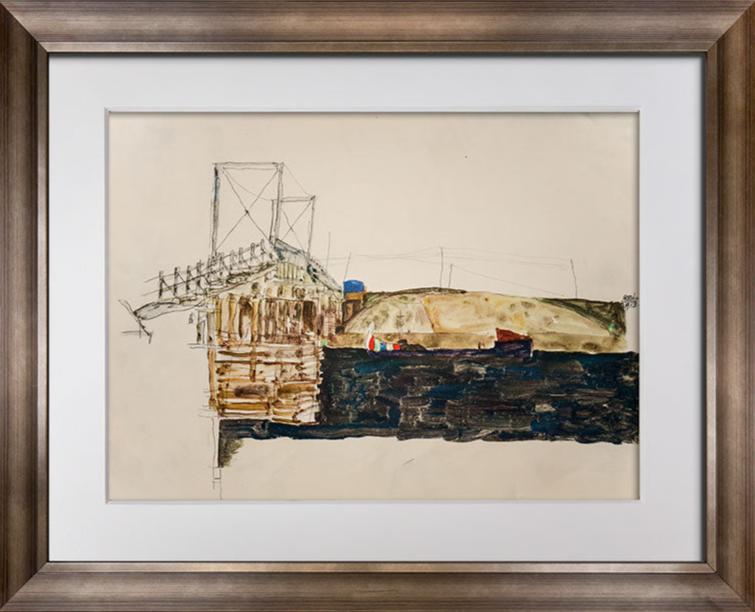 Egon Schiele Lithograph "The Bridge" 1913