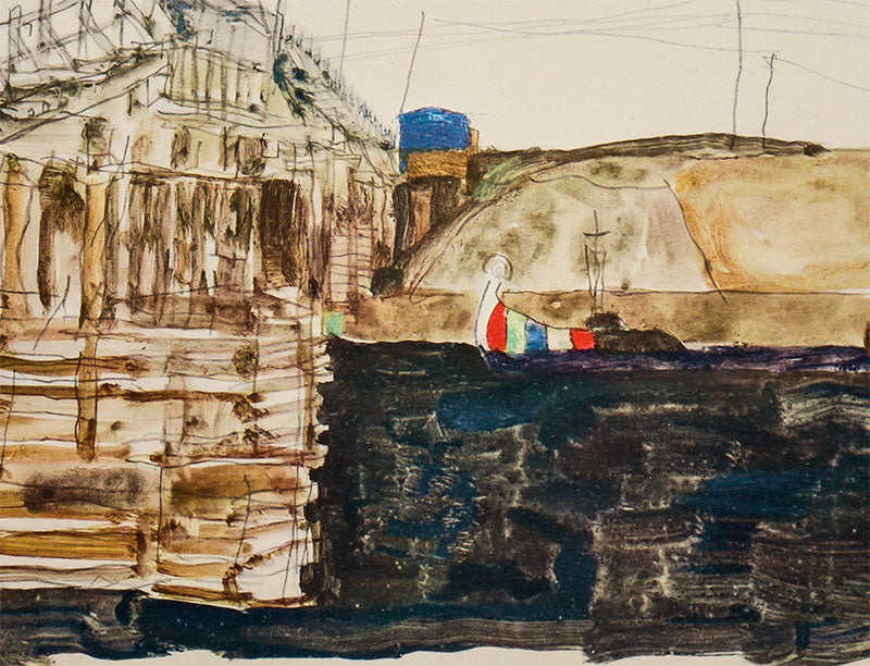 Egon Schiele Lithograph "The Bridge" 1913