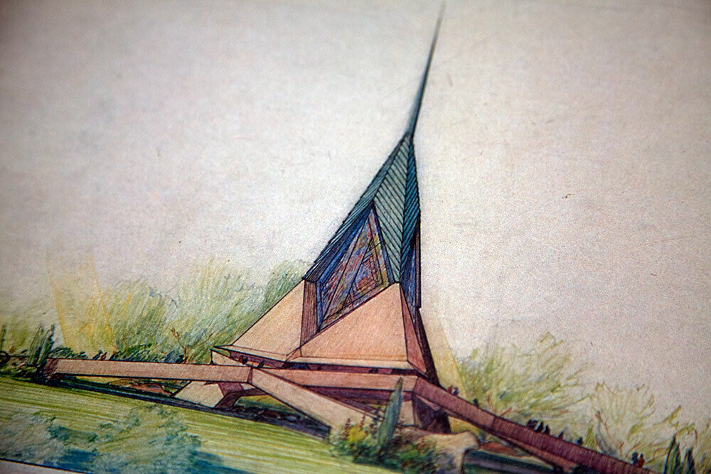 Frank Lloyd WRIGHT SIGNED #’ed LIMITED Ed. "Trinity Chapel" w/Frame Included