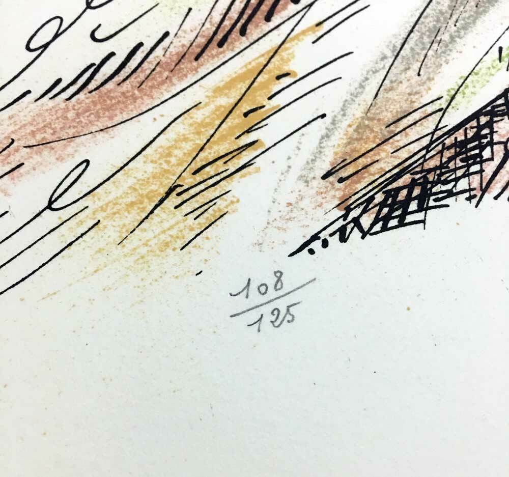 Andre MASSON Lithograph HAND SIGNED Ltd. Ed. 108 ORIGINAL w/Archival Frame