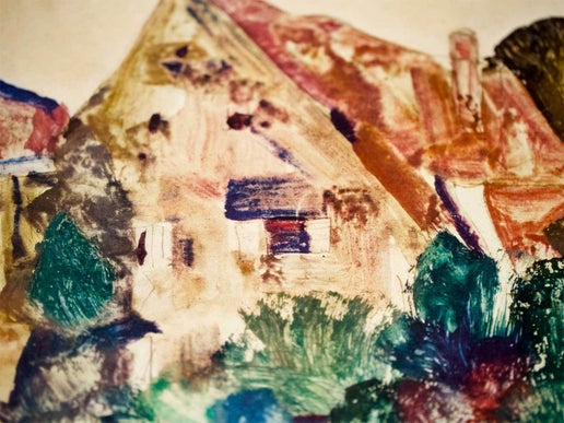 Egon Schiele Lithograph "The Old Castle at Bregenz,"