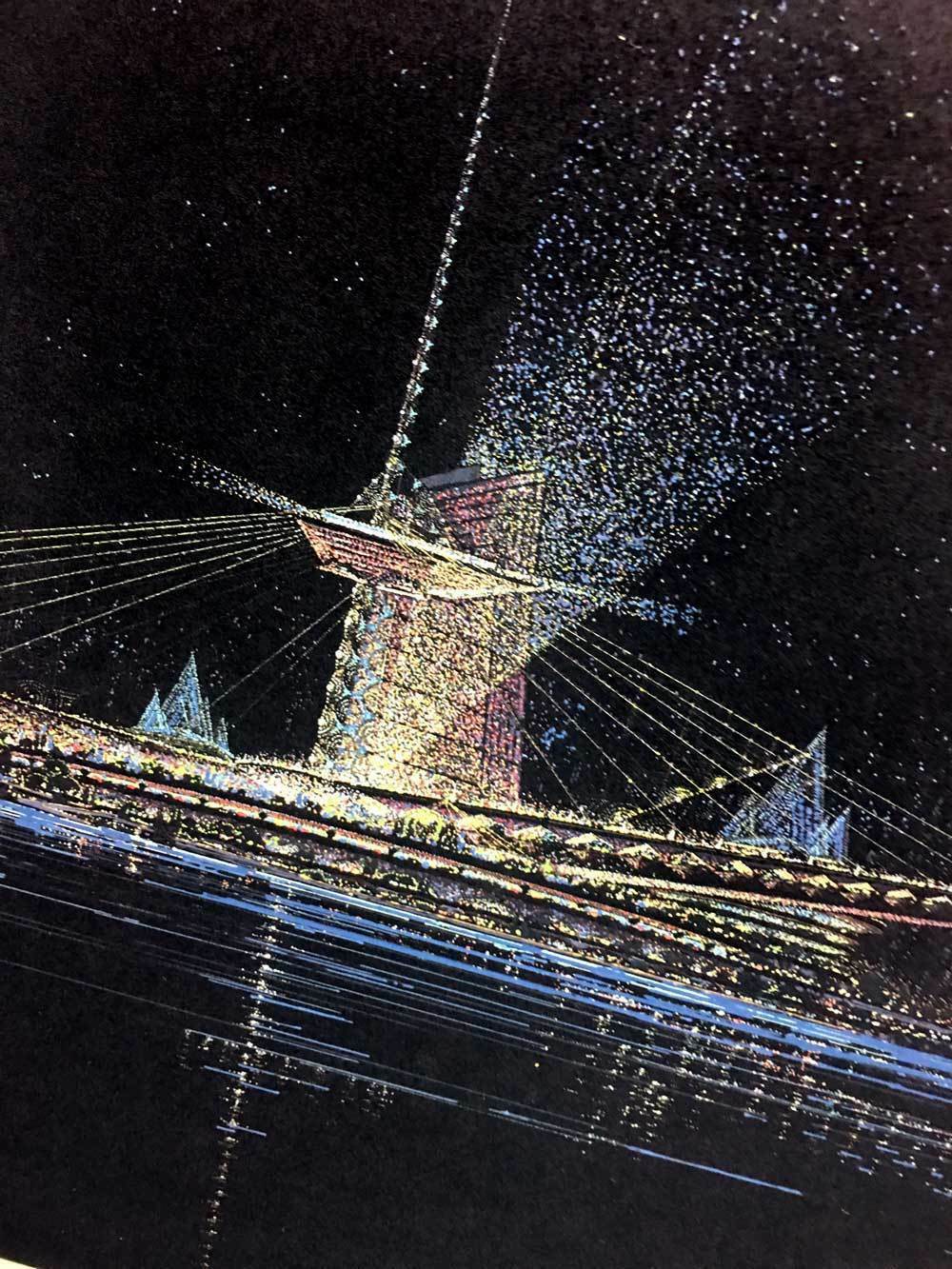 Frank Lloyd WRIGHT Lithograph #’ed Ltd Ed. Suspension Bridge Pittsburgh w/FRAME