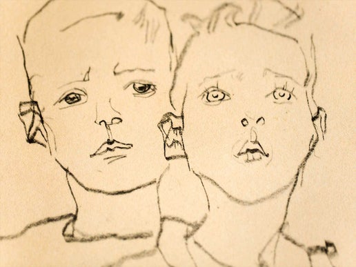 Egon Schiele Lithograph "Three Street-boys