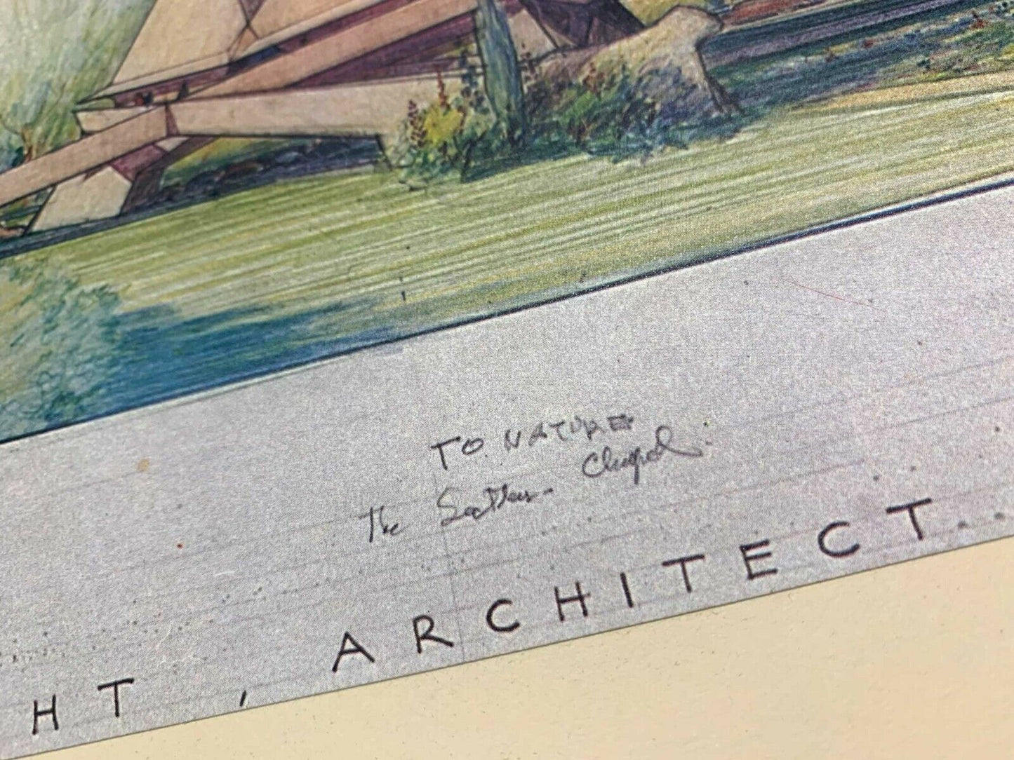 Frank Lloyd WRIGHT SIGNED #’ed LIMITED Ed. "Trinity Chapel" w/Frame Included