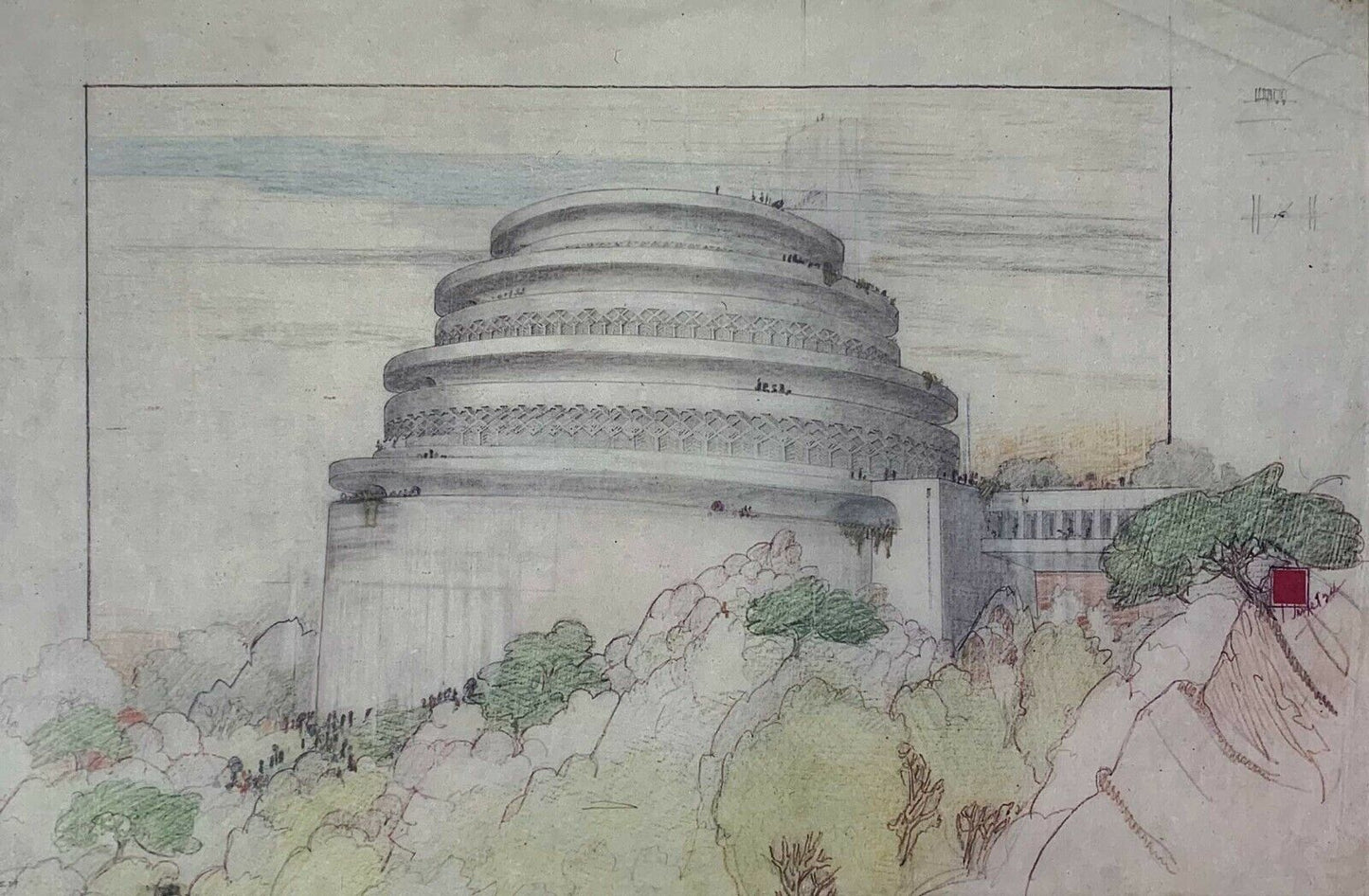 Frank Lloyd WRIGHT Lithograph #’ed LIMITED Ed. "Gordon Strong Planetarium"