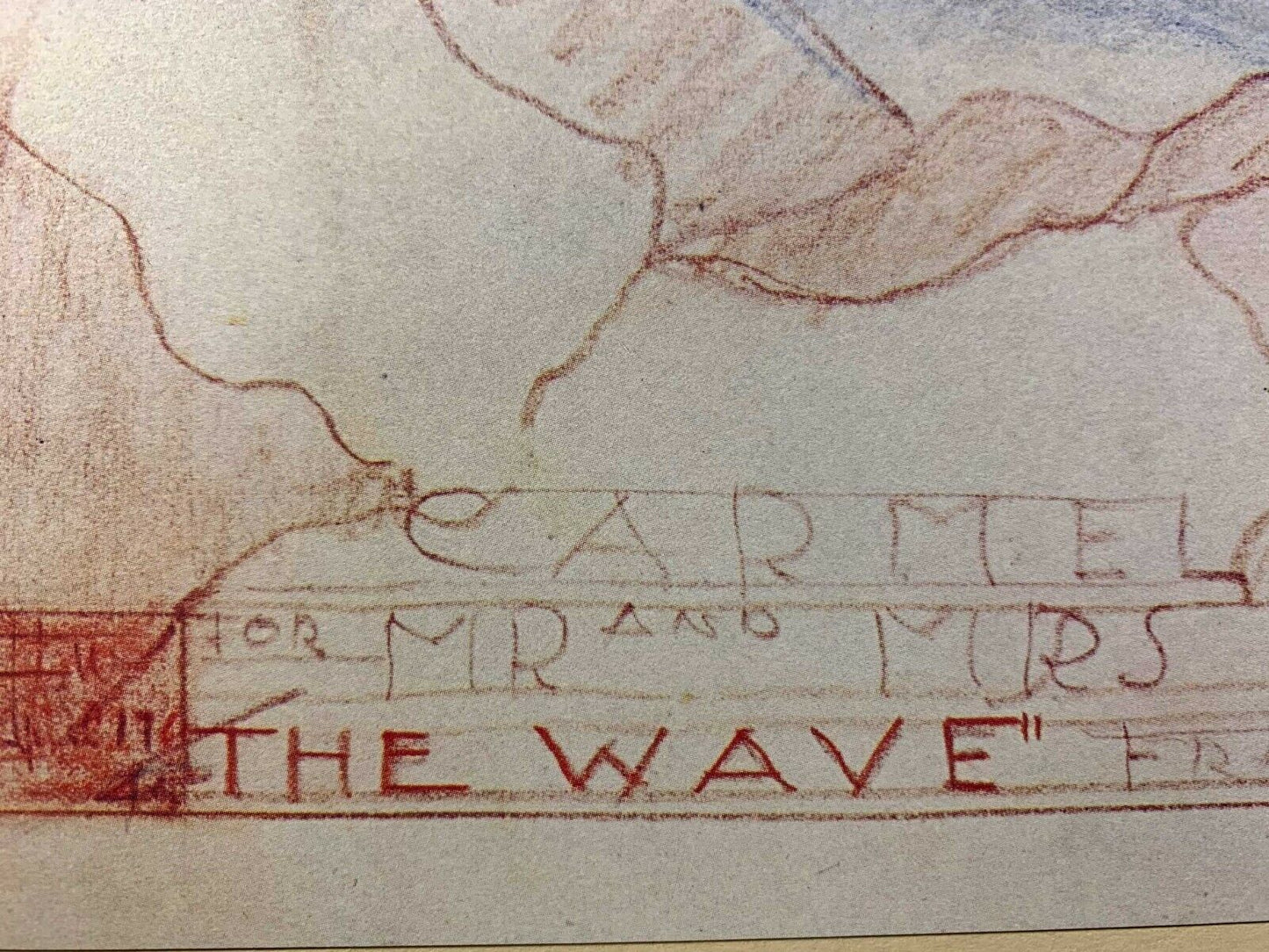 Frank Lloyd WRIGHT Lithograph SIGN Stuart Haldorn House "The Wave" 1945 w/Frame