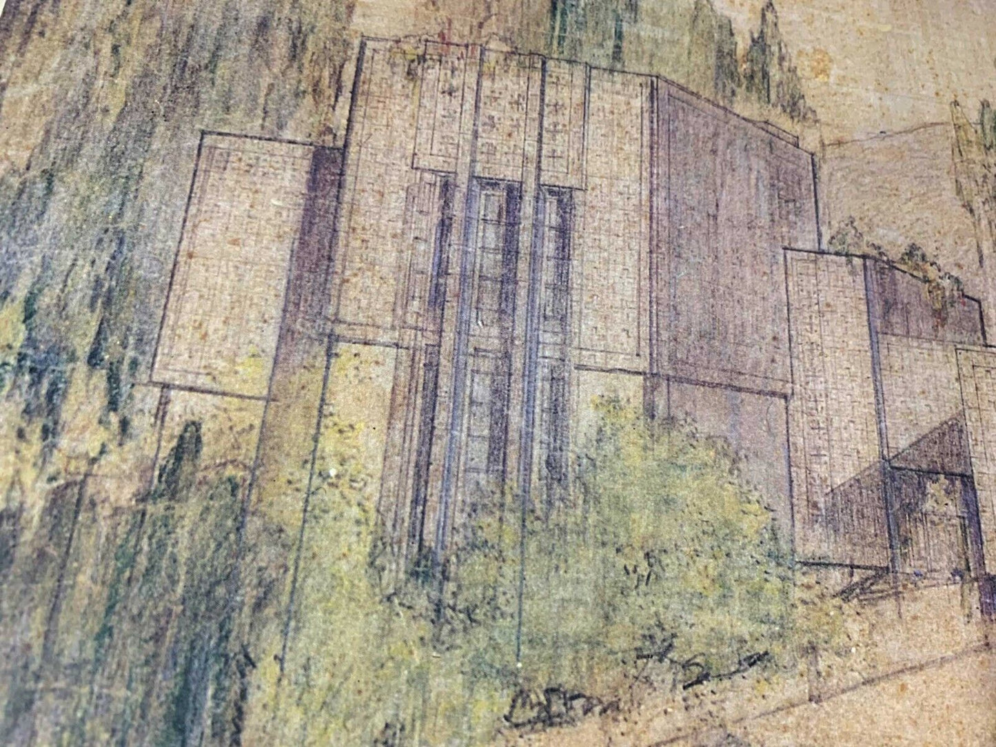 Frank Lloyd WRIGHT Lithograph "La Miniatura, Mrs. George Madison..House" w/Frame