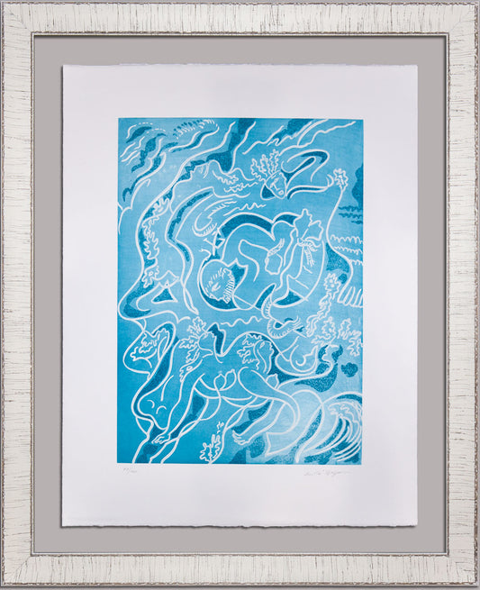Andre MASSON ETCHING in Aquatint ~Hand SIGN "Sirens"- Ed. No. 89/120 w/Frame