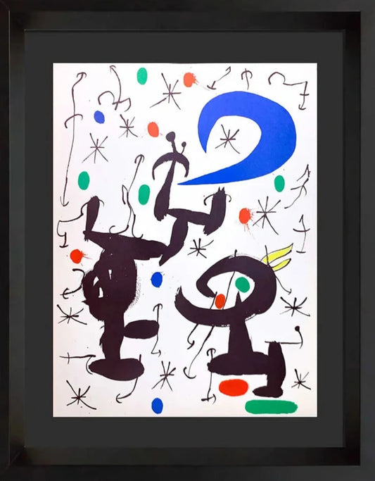 Joan MIRO Original 1968 Color Lithograph Numbered LIMITED Ed. w/Custom FRAME