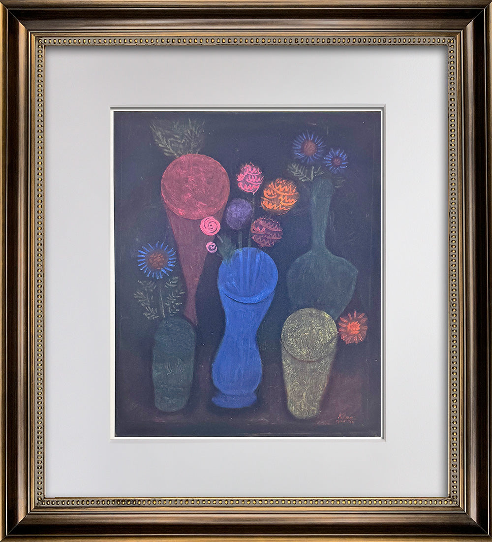 Paul Klee Flowers in Glasses 1940s Limited Edition Lithograph Custom Framed COA