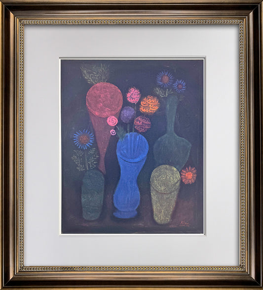 Paul Klee Flowers in Glasses 1940s Limited Edition Lithograph Custom Framed COA
