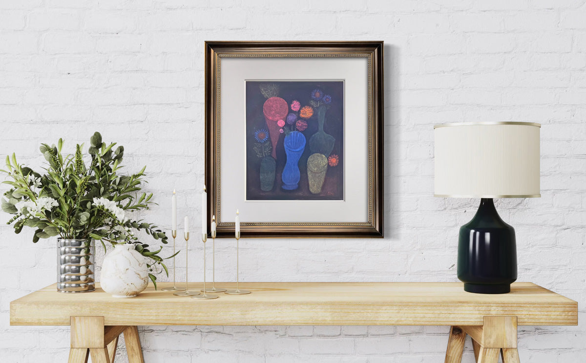 Paul Klee Flowers in Glasses 1940s Limited Edition Lithograph Custom Framed COA