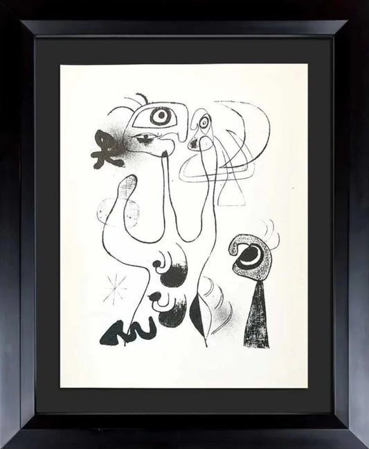 Joan MIRO Lithograph 1947 LIMITED Edition (Barcelona) with Cat. Ref: c13 + FRAME Included