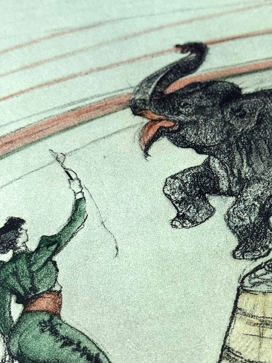 Henri de Toulouse-Lautrec Original Circus Series Lithograph | Elephant en Liberté | Museum Framed