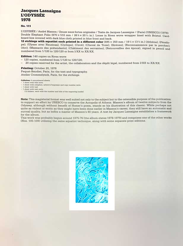 Andre MASSON ETCHING in Aquatint ~Hand SIGN "Sirens"- Ed. No. 89/120 w/Frame