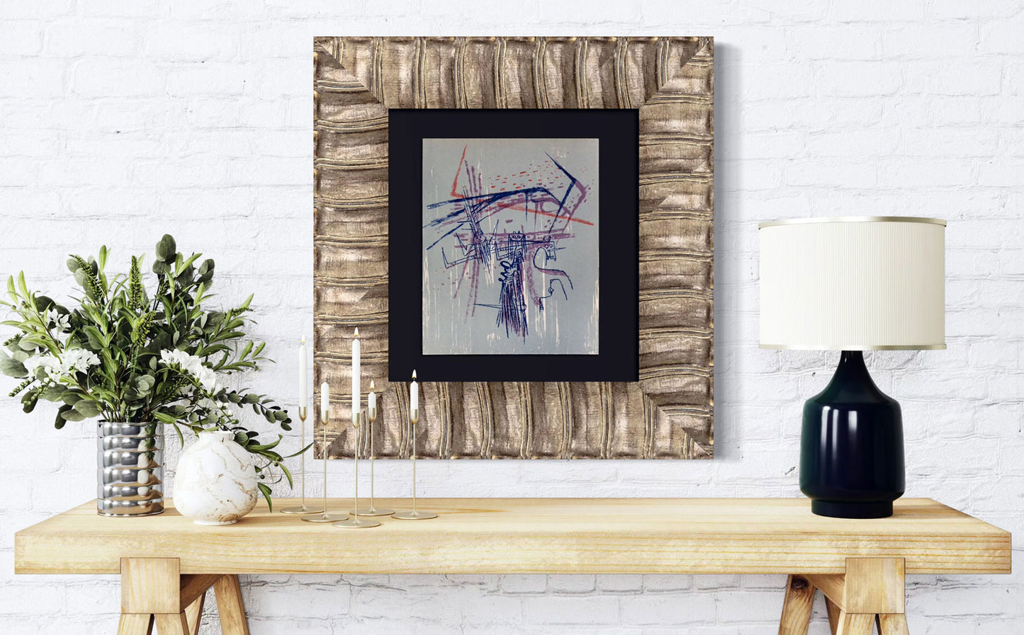 Wilfredo Lam 1963 Lithograph Mourlot Paris Framed | Limited Edition Cuban Modern Art Print