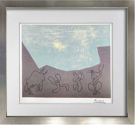 Pablo Picasso Original Linogravure en coleurs, Bacchanale, 1959 Hand Sign