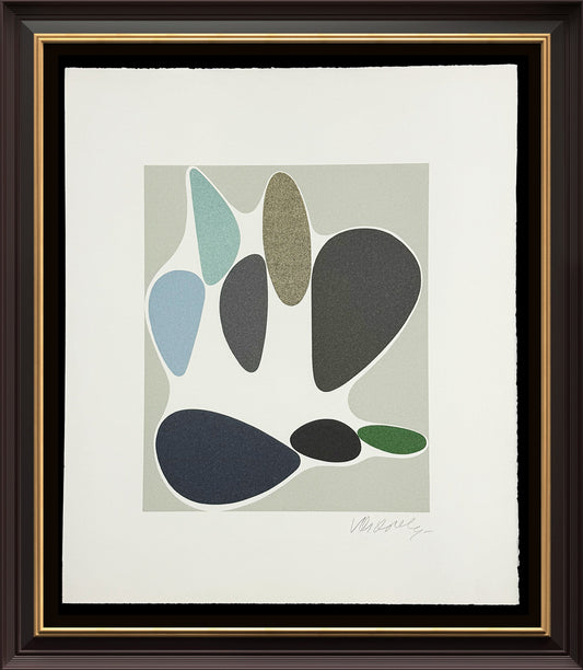 Victor Vasarely Signed Lithograph (1972) – Limited Edition Op Art Print on Rives Paper, Custom Framed