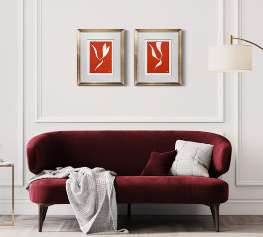Henri Matisse Pas des Patineurs 1938 Limited Edition Linocuts Set of 2 Custom Framed