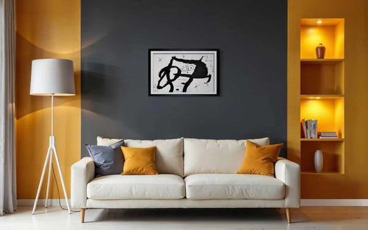 Joan Miro 1968 Original Double Lithograph – Limited Edition Mourlot Paris Framed Art (Cramer 123)