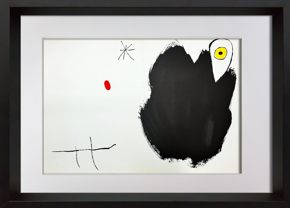 Joan Miro Original Double Lithograph Limited Edition, 1975, Framed COA