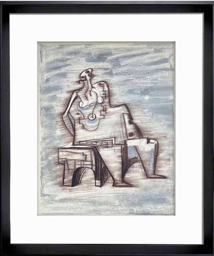 Henry MOORE Lithograph -Seated Figure- Ed.107/150 +Cat.Ref. c41 w/FRAME