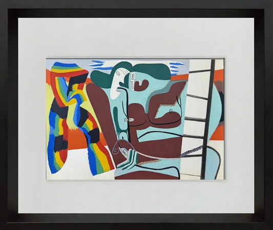 Le CORBUSIER Lithograph Limited Edition "Deux figures et...multicolore"