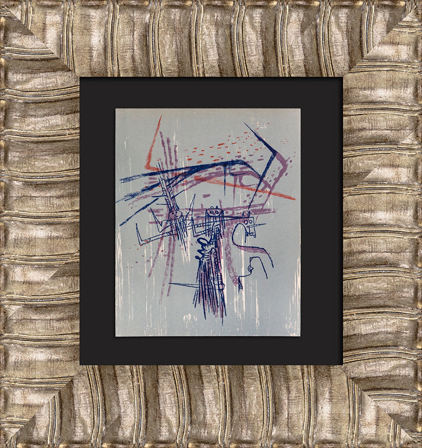 Wilfredo Lam 1963 Lithograph Mourlot Paris Framed | Limited Edition Cuban Modern Art Print