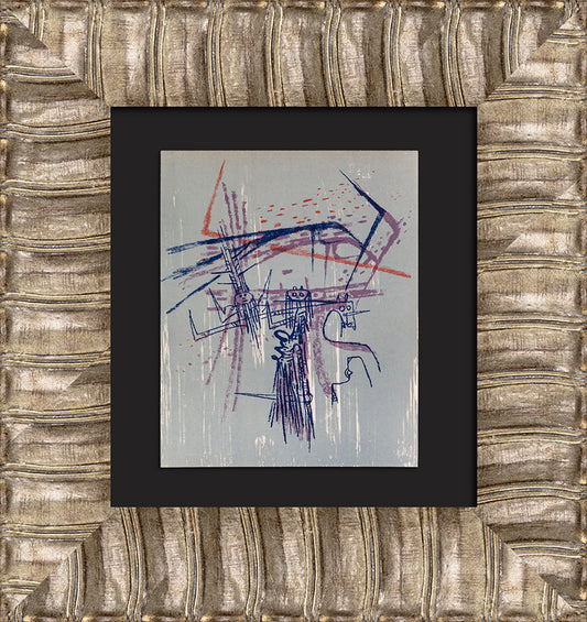 Wilfredo Lam 1963 Lithograph Mourlot Paris Framed | Limited Edition Cuban Modern Art Print