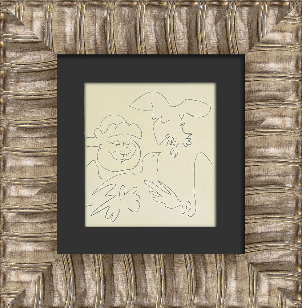 Pablo Picasso – Don Quichotte et Sancho Pança (1956) Mourlot Lithograph, Framed