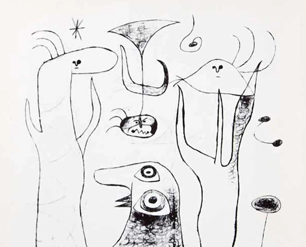 Joan MIRO Lithograph LIMITED Ed. 1947 + Cat. Ref: c13 + Custom FRAME Included