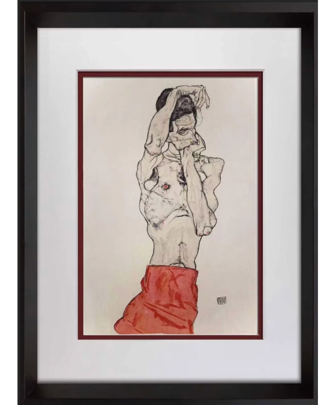 Egon Schiele "Man with Red Loin Cloth" Lithograph | Limited Edition of 100 | Vienna Print