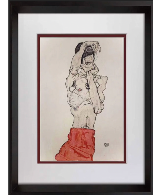 Egon Schiele “Man with Red Loin Cloth” Lithograph 1969 | Limited Edition Vienna Print