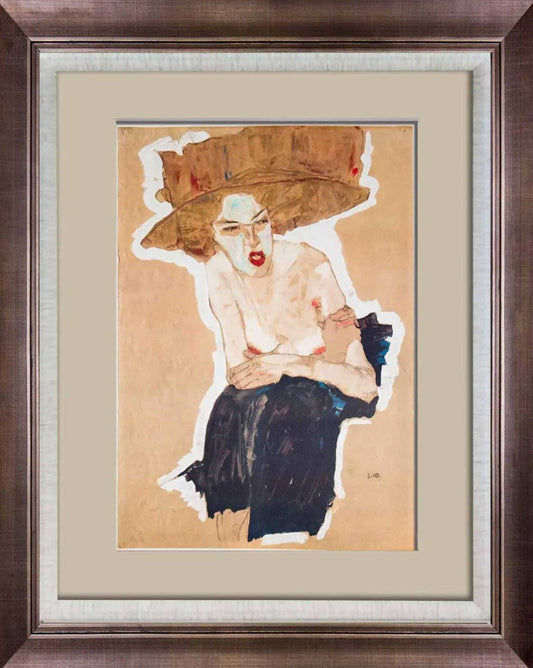 Egon SCHIELE Lithograph Limited Edition "The Scornful One" w/Custom FRAME -