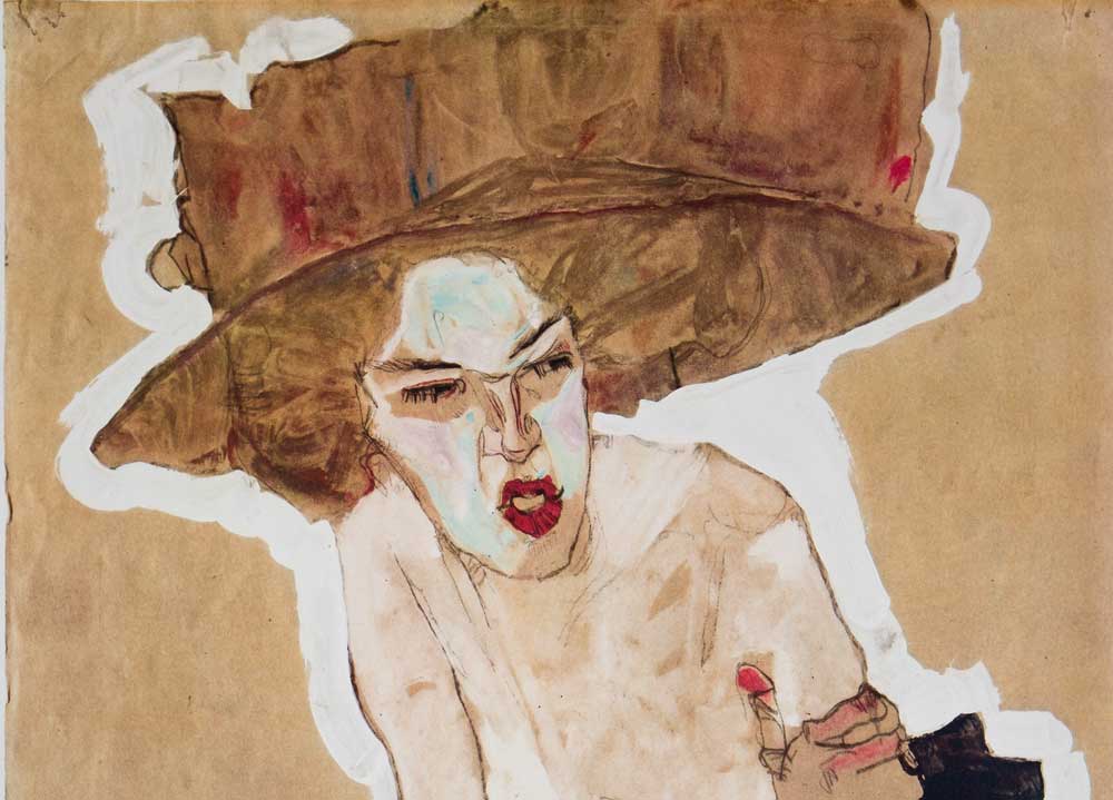 Egon SCHIELE Lithograph Limited Edition "The Scornful One" w/Custom FRAME -