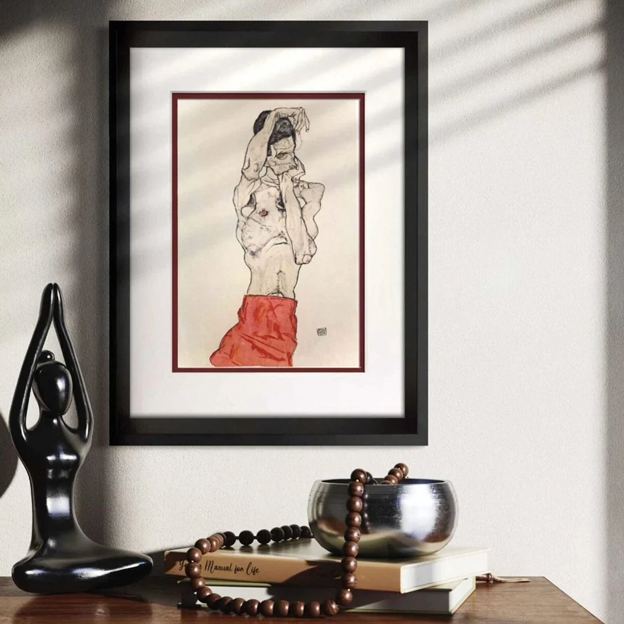 Egon Schiele "Man with Red Loin Cloth" Lithograph | Limited Edition of 100 | Vienna Print