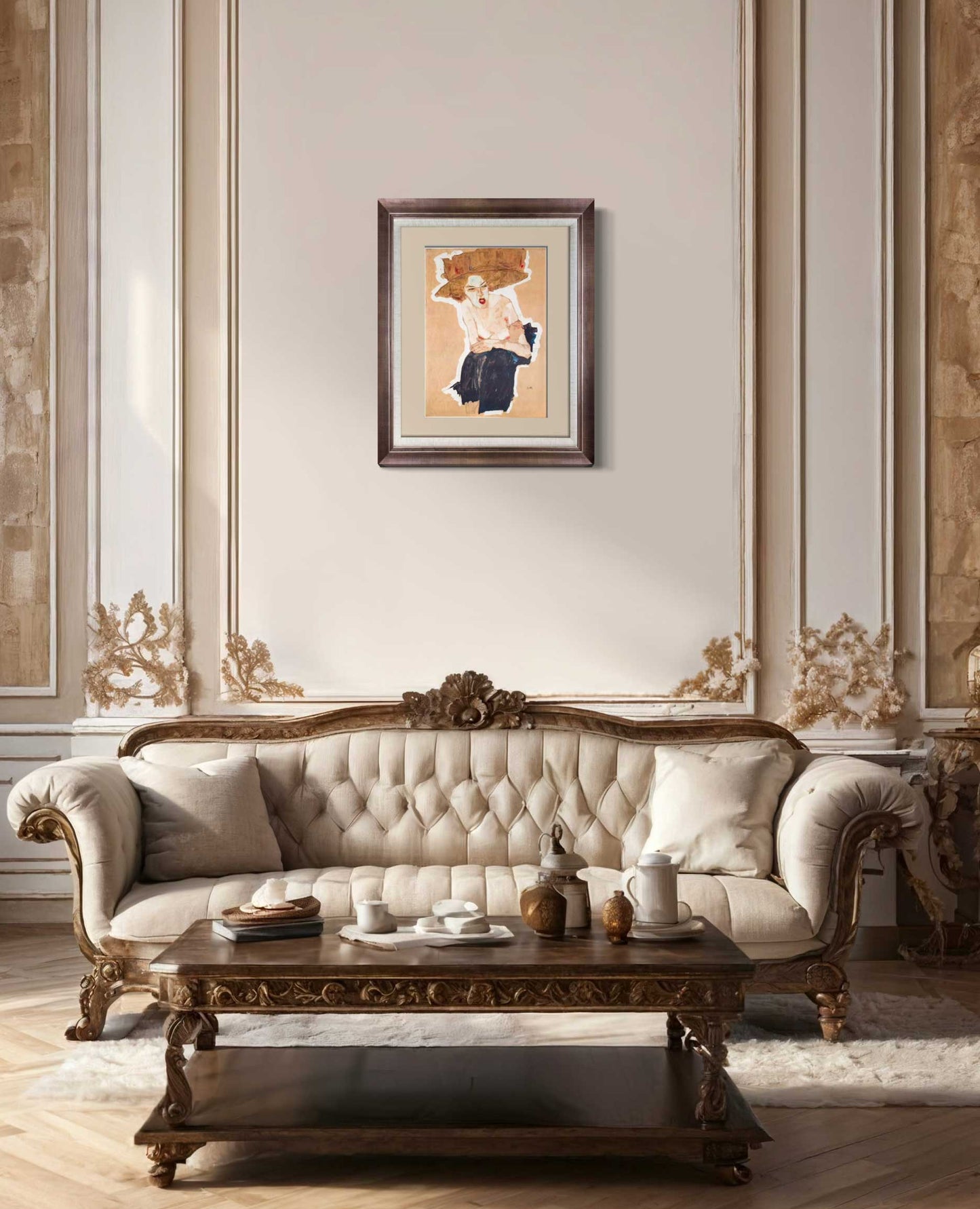 Egon SCHIELE Lithograph Limited Edition "The Scornful One" w/Custom FRAME -