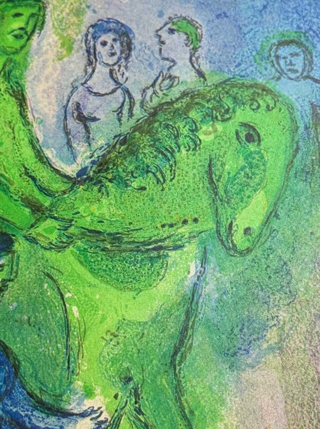 Marc CHAGALL Color Lithograph LIMITED Ed. "Arrival of Dionysophanes w/Frame