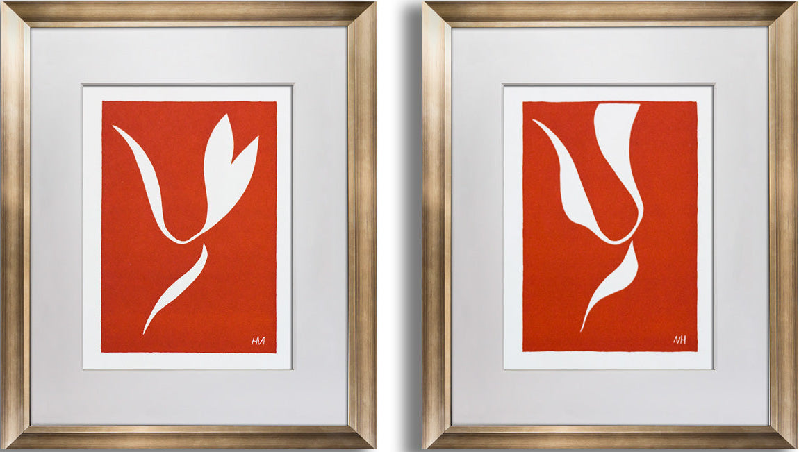Henri Matisse Pas des Patineurs 1938 limited edition linocuts, set of two, custom framed