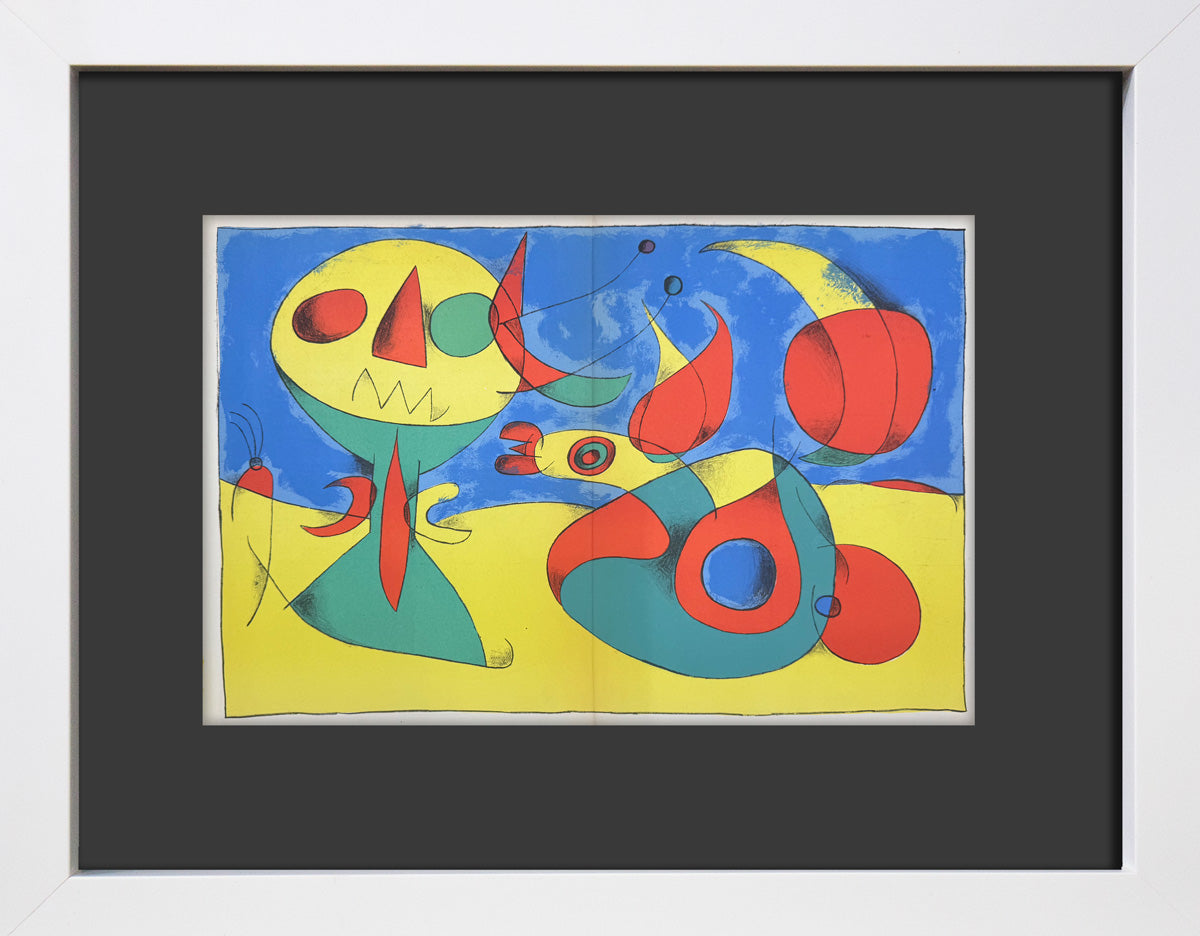 Joan Miro Original Color Lithograph 1956 Limited Edition Custom Framed COA