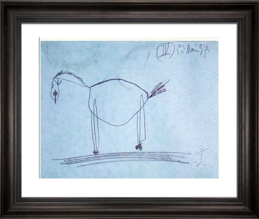 Pablo PICASSO Prepatory Horse Sketch GUERNICA Ltd Edition Lithograph +Custom FRAME