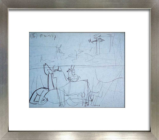 Pablo PICASSO GUERNICA Horse Prepatory Ltd Edition Lithograph +Custom FRAME