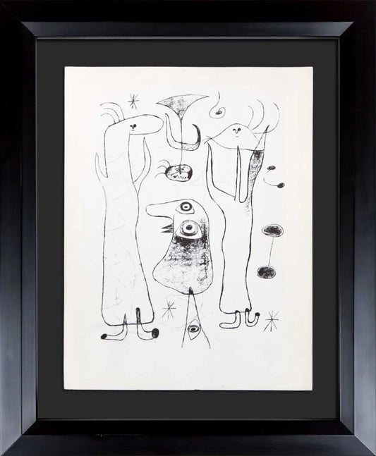Joan MIRO Lithograph LIMITED Ed. 1947 + Cat. Ref: c13 + Custom FRAME Included