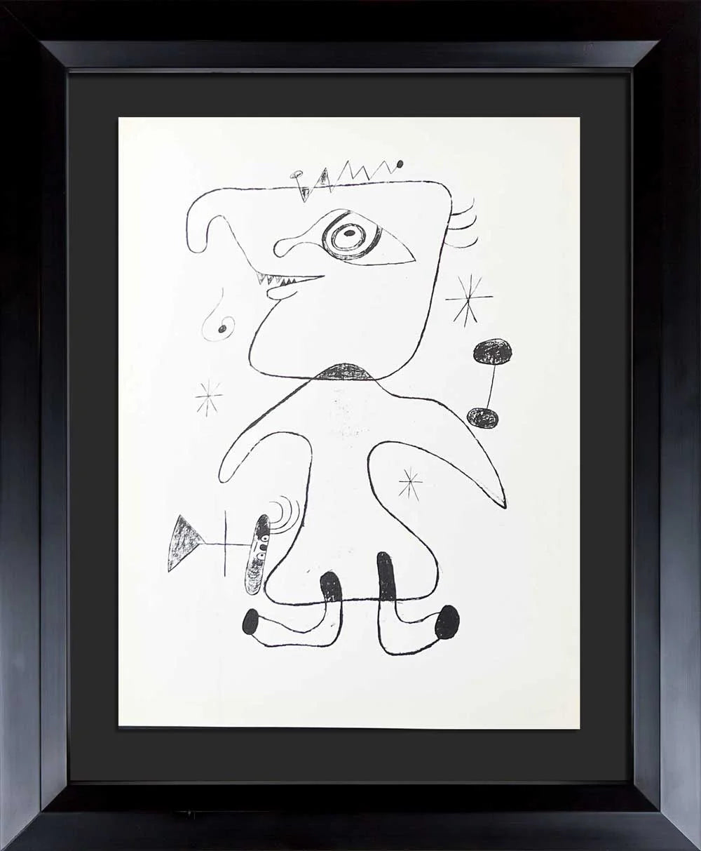 Joan MIRO Lithograph LIMITED Edition with Cat. Ref: c13 + Custom FRAME Included *1947